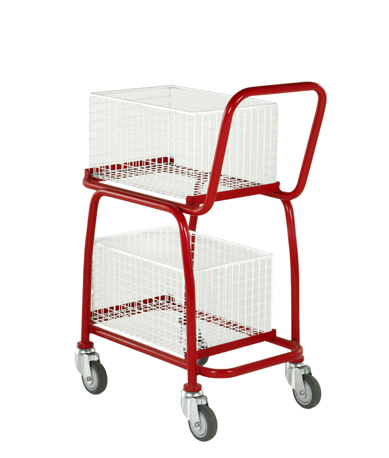a trolley with baskets