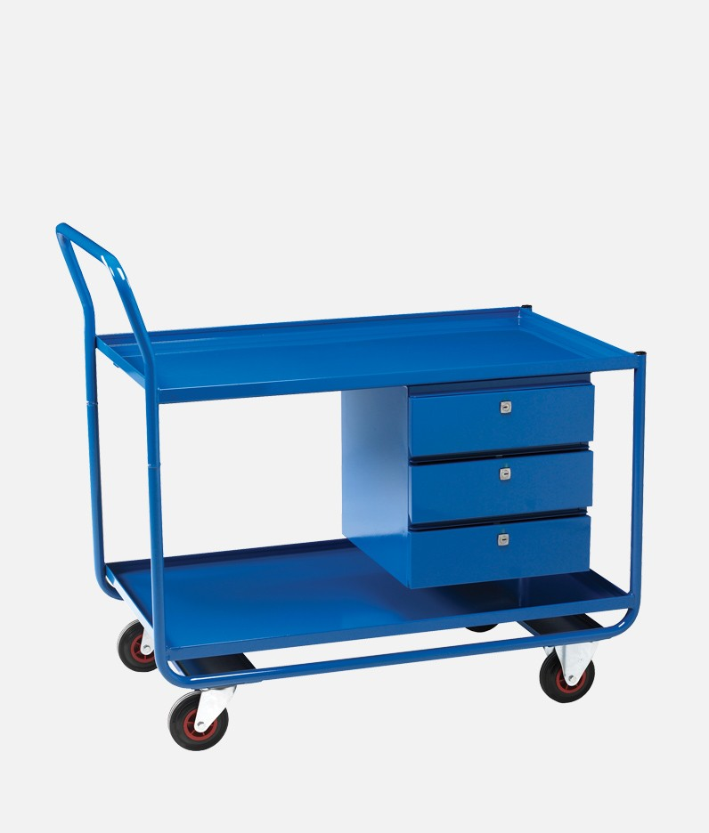 a tray trolley with three drawers